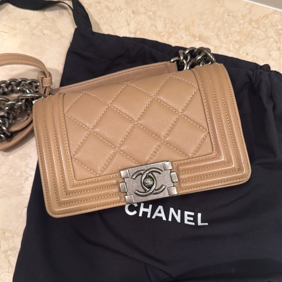 Handbags - Camel Quilted Lambskin Leather bag